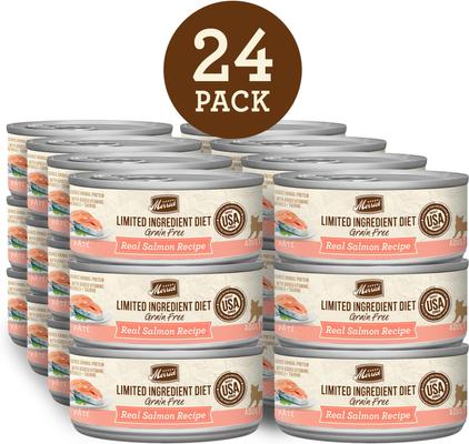 Show full view: Merrick Limited Ingredient Diet Grain-Free Real Salmon Pate Recipe Canned Cat Food, 5-oz, case of 24 slide 3 of 13