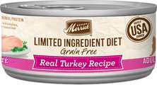 Merrick Limited Ingredient Diet Grain-Free Real Turkey Pate Recipe Canned Cat Food, 5-oz, case of 24