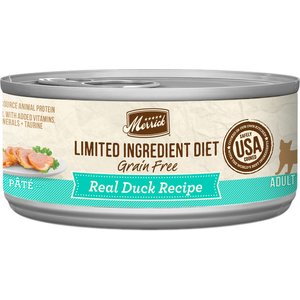 Merrick Limited Ingredient Diet Grain-Free Real Duck Pate Recipe Canned Cat Food, 5-oz, case of 24