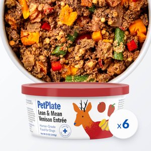 PetPlate Human Grade Grateful Gut Venison Entree Dog Food, 12-oz cup, case of 6