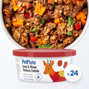 PetPlate Human Grade Grateful Gut Venison Entrée Dog Food, 12-oz cup, case of 24