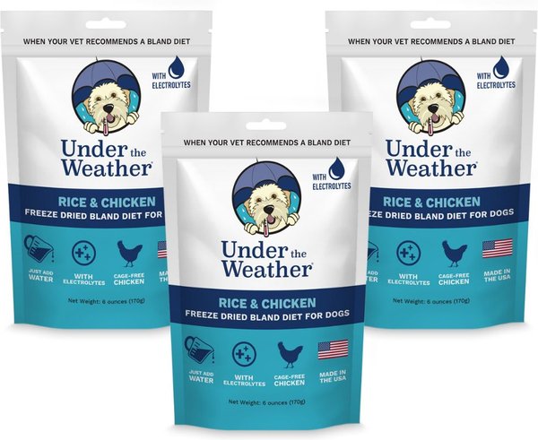 UNDER THE WEATHER Rice Chicken Freeze Dried Dog Food 6 oz bag