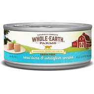 Whole Earth Farms Grain-Free Real Tuna & Whitefish Pate Recipe Canned Cat Food
