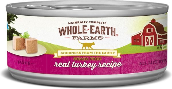 Whole Earth Farms Grain-Free Real Turkey Pate Recipe Canned Cat Food, 5-oz, case of 24 slide 1 of 6
