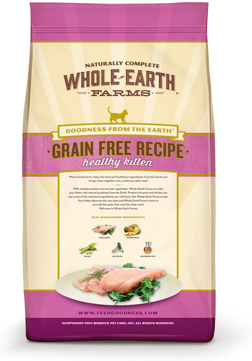 WHOLE EARTH FARMS GrainFree Healthy Kitten Recipe Dry Cat Food, 5lb