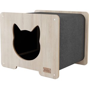 Noba Origin Hut Hideout Head Entry Cat Condo, Grey & Natural Wood