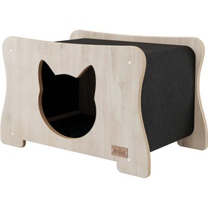 Noba Origin Hammock Head Entry Cat Condo, Black & Natural Wood