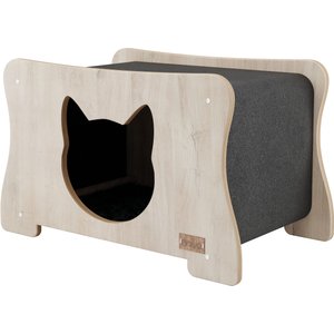 Noba Origin Hammock Head Entry Cat Condo, Grey & Natural Wood