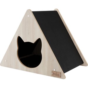 Noba Origin Teepee Head Entry Cat Condo, Black & Natural Wood