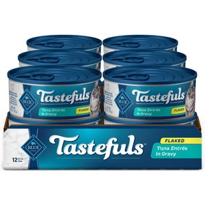 Blue Buffalo Tastefuls Natural Flaked Tuna Entree in Gravy Wet Cat Food, 5.5-oz can, case of 12