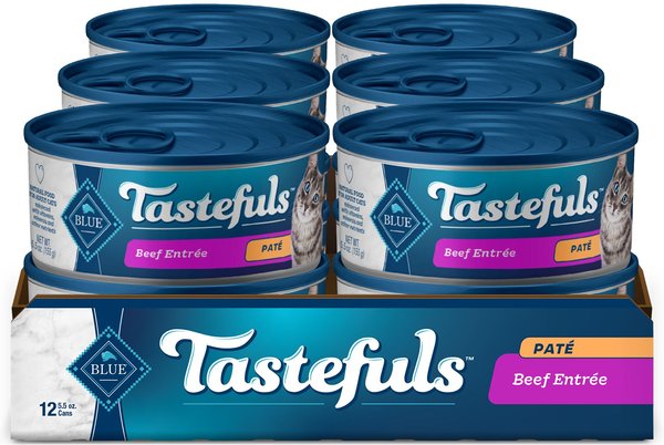 BLUE BUFFALO Tastefuls Natural Pate Beef Entree Wet Cat Food 5.5