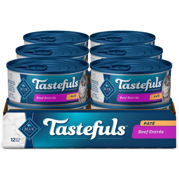 BLUE BUFFALO Tastefuls Natural Pate Beef Entree Wet Cat Food, 5.5oz