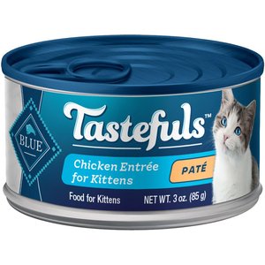Blue Buffalo Tastefuls Natural Kitten Pate Chicken Entree Wet Cat Food Multi-Pack, 3-oz can, case of 6