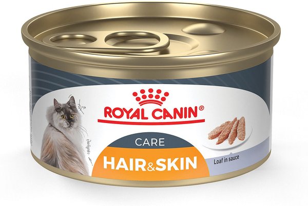 Royal Canin Feline Care Nutrition Hair & Skin Care Loaf in Sauce Canned Cat Food, 3-oz, case of 24 slide 1 of 9