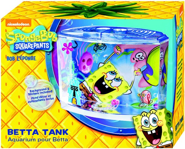 Penn-Plax SpongeBob The Movie Betta Aquarium Tank Kit, 0.7-gal