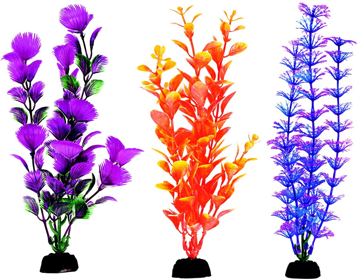 Penn-plax Aqua-plants Plastic Aquarium 6 Piece Fish Plant, Multicolor 