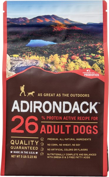 ADIRONDACK 26 Adult Active Recipe Dry Dog Food 5 lb bag Chewy