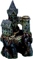 Penn-Plax Wizards Castle Fish Ornament, Small, Grey