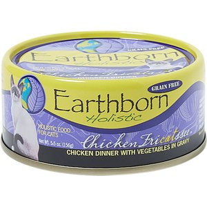 Earthborn Holistic Chicken Fricatssee Grain-Free Natural Adult Canned Cat Food, 5.5-oz, case of 24