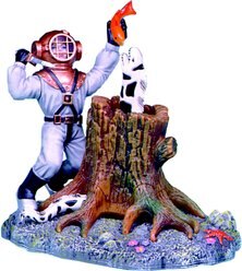 Penn-Plax Action-Air Diver with Eel Fish Ornament, Multicolor