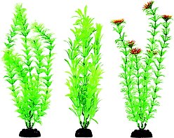 Penn-Plax 12-in Plastic Fish Plant, Green, 6 count