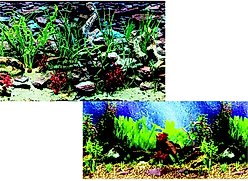 Penn-Plax Double-Sided Aquarium Fish Background, Tropical Blue/Shalescape