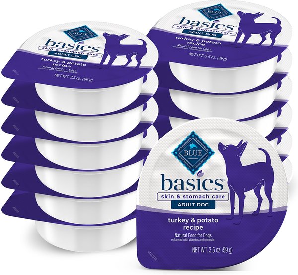 Blue Buffalo Basics Skin & Stomach Care Grain-Free Turkey & Potato Small Breed Adult Wet Dog Food, 3.5-oz, case of 12 slide 1 of 10