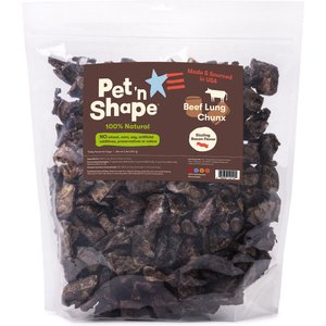 Pet 'n Shape Beef Lung CHUNX Bacon Flavor Dog Treats, 2-lb tub