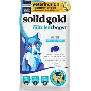 SOLID GOLD Wolf Cub Gut Health Bison & Oatmeal Puppy Formula Dry Dog ...