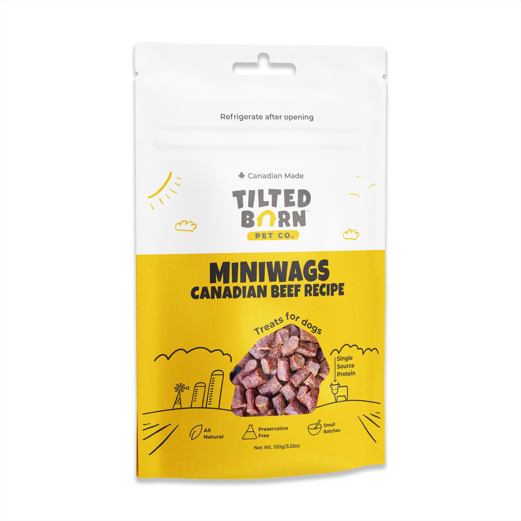 Tilted Barn Pet Company Miniwags Beef & Saskatoon Berry Recipe Soft & Chewy Dog Treats, 3.53-oz bag