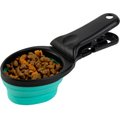 Pounce + Fetch Collapsible Food Scoop with Detachable Bag Clip, Teal, 7-oz bag