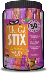 Tiki Cat Stix Variety Mega Jar Lickable Cat Treats, 50 count