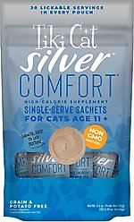 Tiki Cat Silver Comfort Chicken & Chicken Liver Recipe Grain-Free Wet Cat Food, 0.28-oz pouch, case of 20
