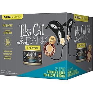 Tiki Cat After Dark Chicken & Quail Egg Grain-Free Wet Cat Food, 2.8-oz can, case of 24