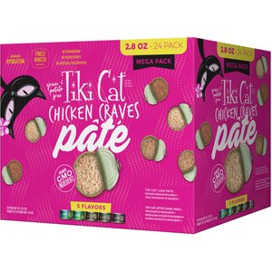 Tiki Cat Chicken Pate Grain-Free Wet Cat Food, 2.8-oz can, case of 24