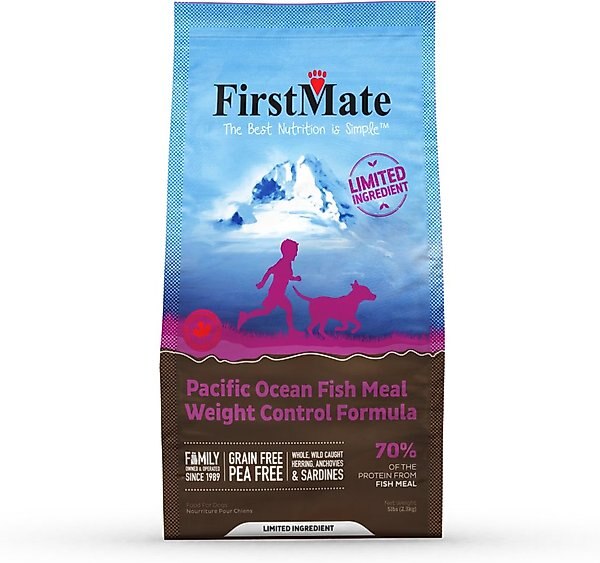 Firstmate Weight Control Limited Ingredient Diet Senior Grain-Free Pacific Ocean Fish Meal Formula Dry Dog Food, 5-lb bag slide 1 of 2