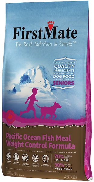 FirstMate Weight Control Limited Ingredient Diet Senior Grain-Free Pacific Ocean Fish Meal Formula Dry Dog Food, 14.5-lb bag slide 1 of 2