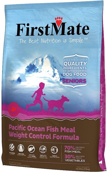 FirstMate Weight Control Limited Ingredient Diet Senior Grain-Free Pacific Ocean Fish Meal Formula Dry Dog Food, 28.6-lb bag slide 1 of 2