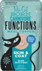 Tiki Cat Born Carnivore Skin & Coat Functional Cat Food Topper, 1.5-oz pouch, case of 12