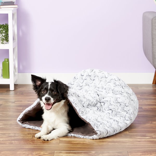 P.L.A.Y. Pet Lifestyle and You Snuggle Covered/Bolster Cat & Dog Bed, Husky Gray, Large slide 1 of 11