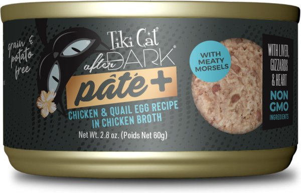 TIKI CAT After Dark Pate Chicken Quail Egg Grain Free Wet Cat