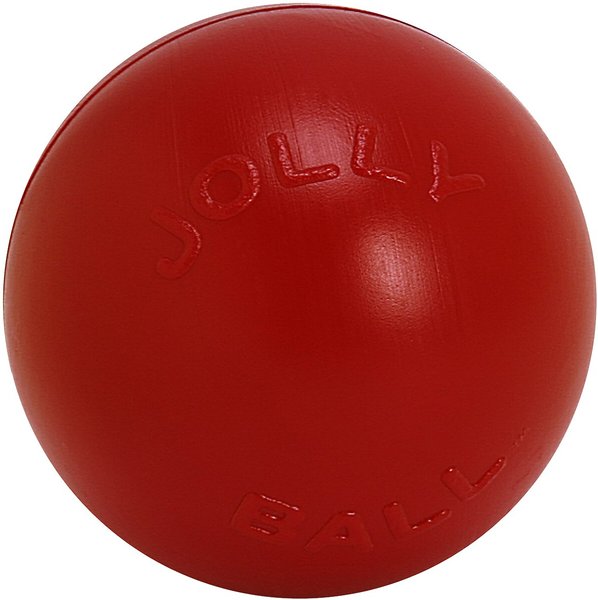 Jolly Pets 10" Push-n-Play Ball Dog Toy, Red slide 1 of 5