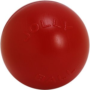 Jolly Pets 10" Push-n-Play Ball Dog Toy, Red