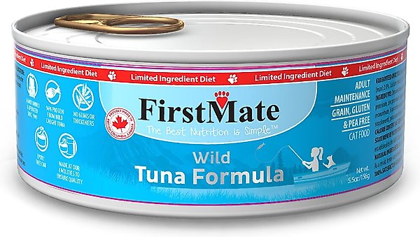 Firstmate Wild Tuna Formula Limited Ingredient Grain-Free Canned Cat Food, 5.5-oz, case of 24 slide 1 of 4