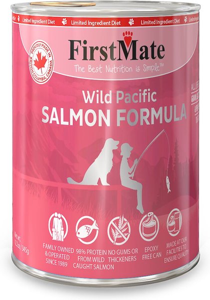 Firstmate Salmon Formula Limited Ingredient Grain-Free Canned Dog Food, 12.2-oz, case of 12 slide 1 of 2