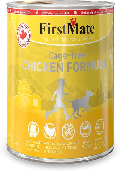 FirstMate Chicken Formula Limited Ingredient Grain-Free Canned Dog Food, 12.2-oz, case of 12 slide 1 of 1