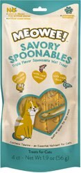 Meowee! Savory Spoonables with Real Chicken, Salmon & Duck Lickable Cat Treat, Squeezable Tube, 4 count