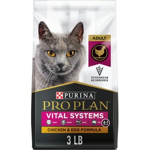 Purina Pro Plan Vital Systems Chicken & Egg Formula 4-in-1 Dry Cat Food, 3-lb bag