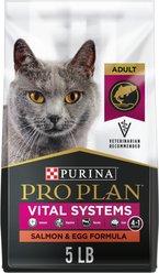 Purina Pro Plan Vital Systems Salmon & Egg Formula 4-in-1 Dry Cat Food, 5-lb bag