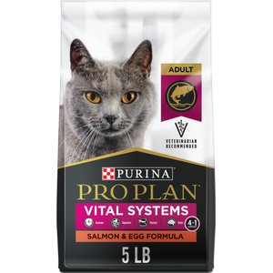 Purina Pro Plan Vital Systems Salmon & Egg Formula 4-in-1 Dry Cat Food, 5-lb bag